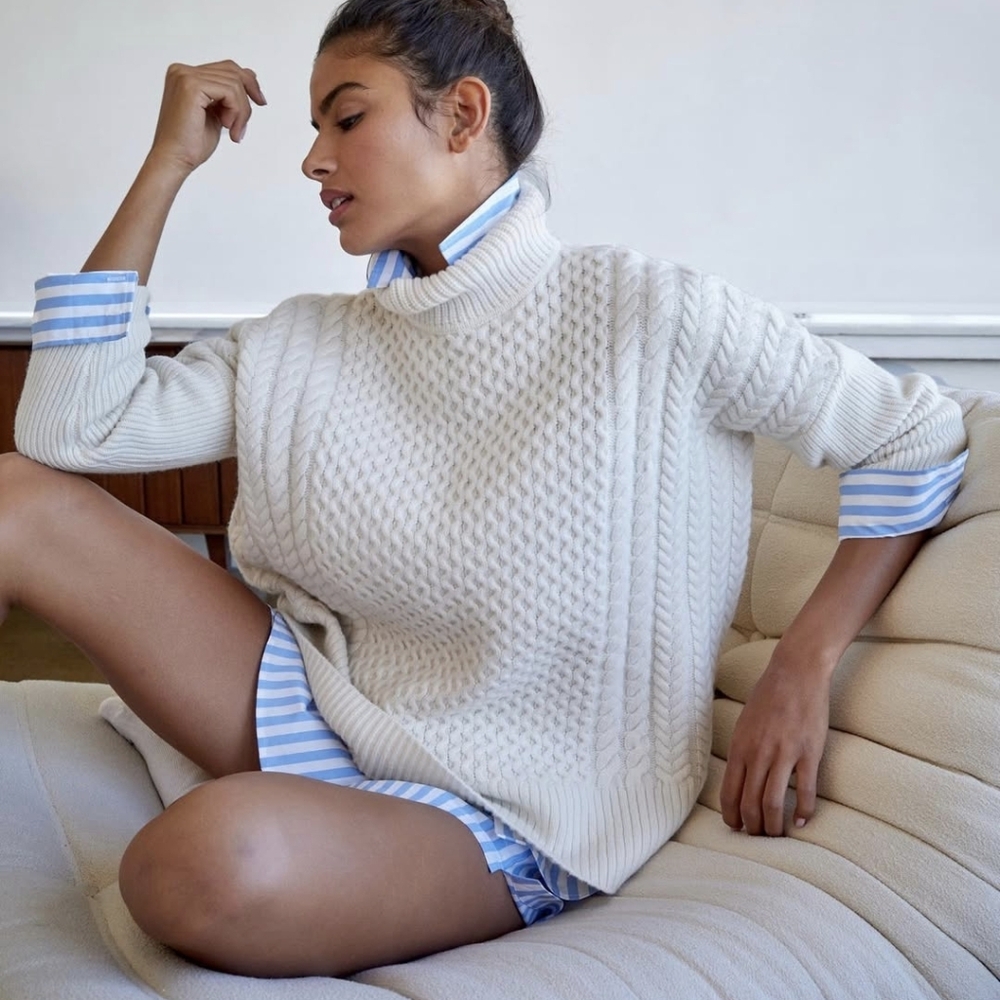 AYR Cream Le Square Sweater